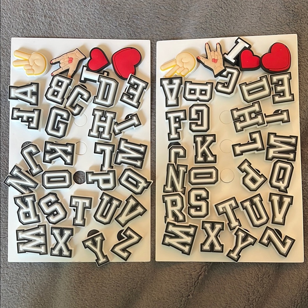 New croc charms two full sets of the alphabet